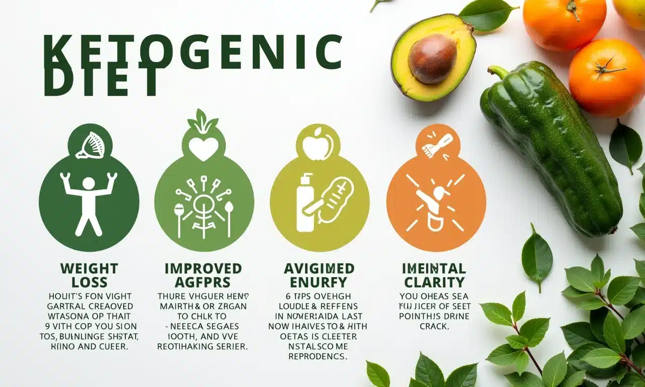 Infográfico dos benefícios da Dieta Cetogênica.