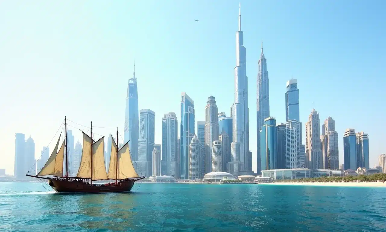Skyline de Dubai, luxo e modernidade no Oriente Médio, stopover.