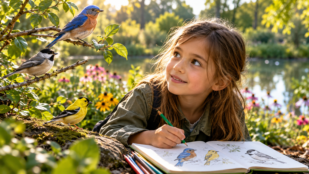 Atividades sobre aves para crianças: observação, desenhos e um diário de descobertas